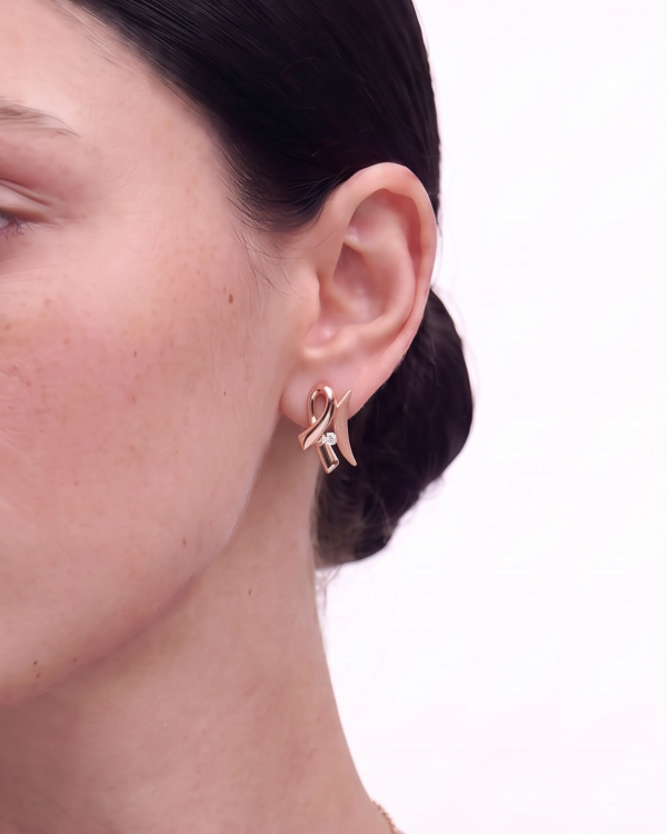 Rose Gold Signature Wave Pendant Set | Stylora