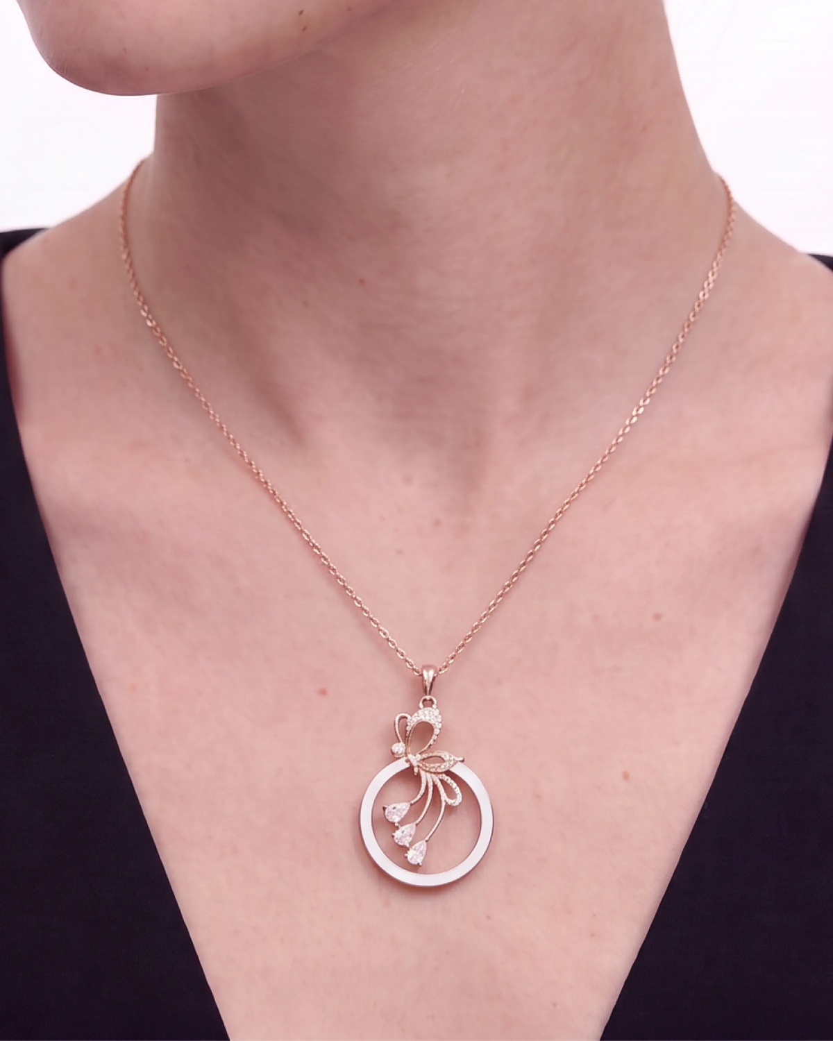 Ceramic Drop Pendant Necklace Set | Silver Pendant Necklace | Stylora