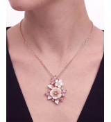 Rose Gold Pink Blossom Mojito Pendant Set | Stylora