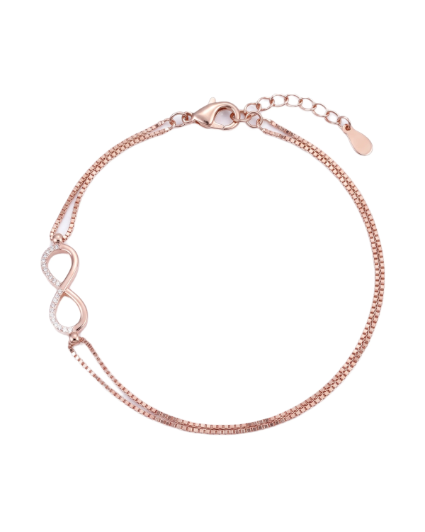 Rose Gold Infinity Harmony Anklet | Silver Anklet | Stylora
