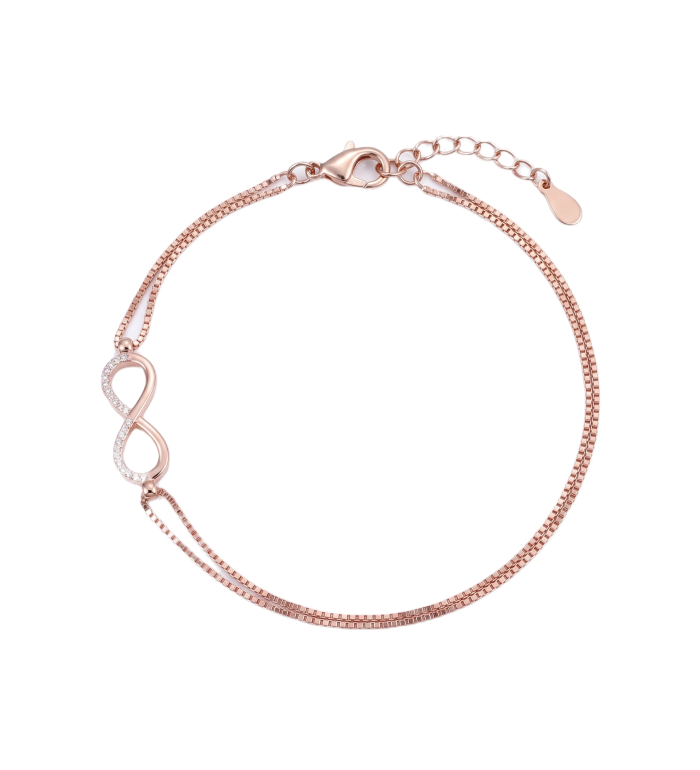 Rose Gold Infinity Harmony Anklet | Silver Anklet | Stylora