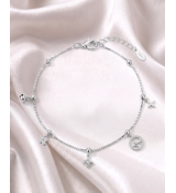 Silver Charm Harmony Anklet | 92.5 Sterling Silver Anklet | Stylora