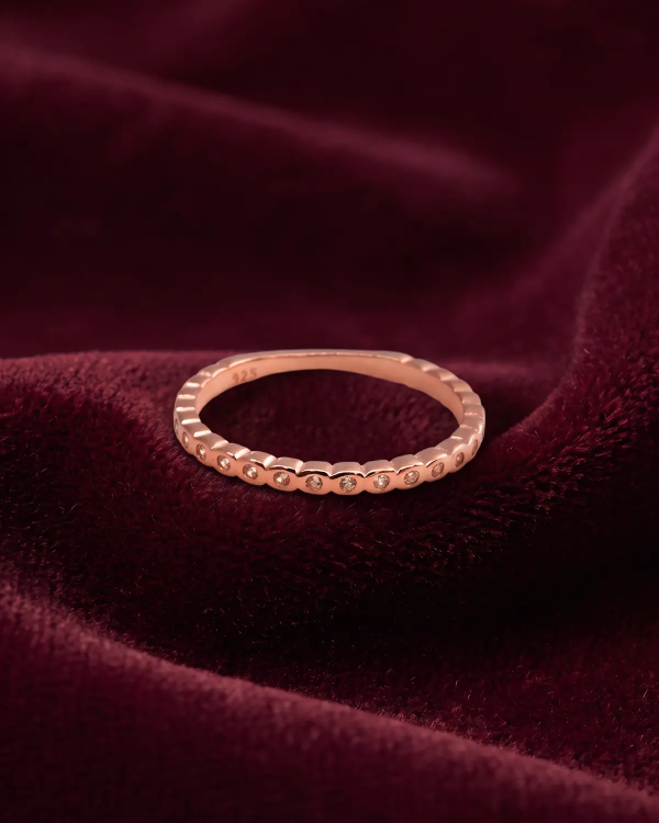 Rose Gold Twisted Band Ring | 92.5 Sterling Silver Ring | Stylora