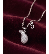 Silver Pave Pouch Pendant Necklace