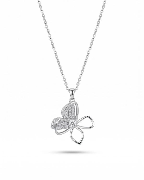 Silver Butterfly Pendant Necklace