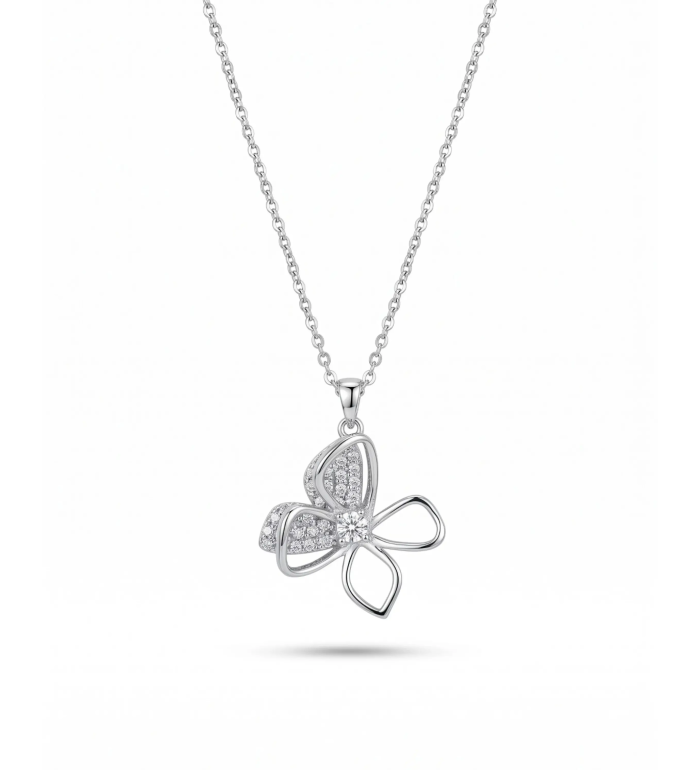 Silver Butterfly Pendant Necklace