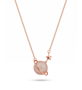 Rose Gold Pave Planet Pendant Necklace