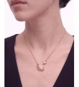 Rose Gold Pave Planet Pendant Necklace