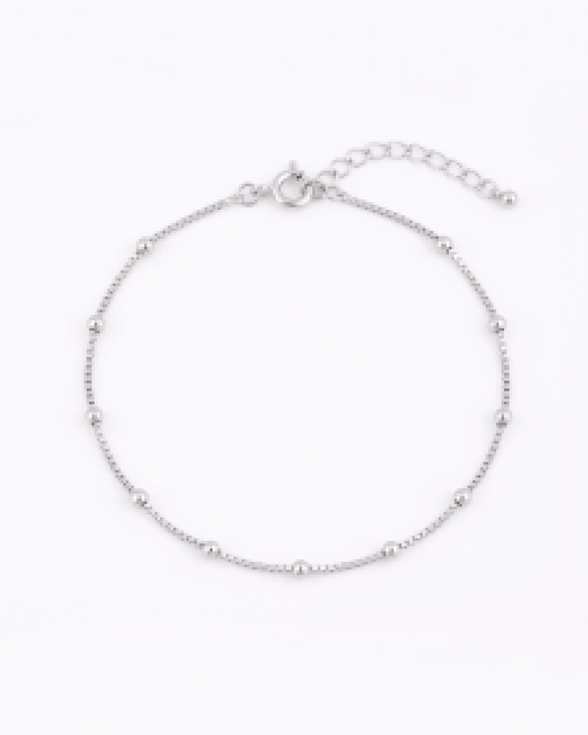 Silver Italian Satellite Bead Anklet