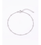 Silver Italian Satellite Bead Anklet