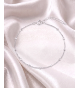 Silver Italian Satellite Bead Anklet