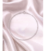 Silver Station Bead Anklet