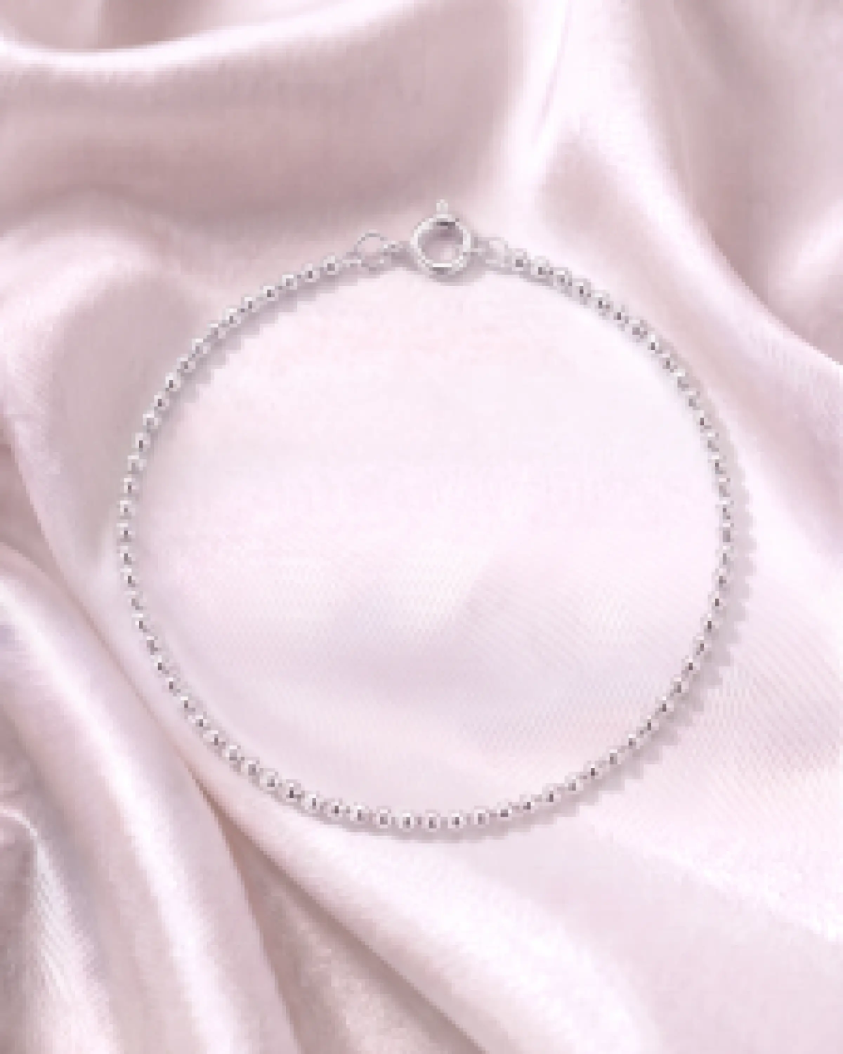 Silver Ball Bead Chain Anklet