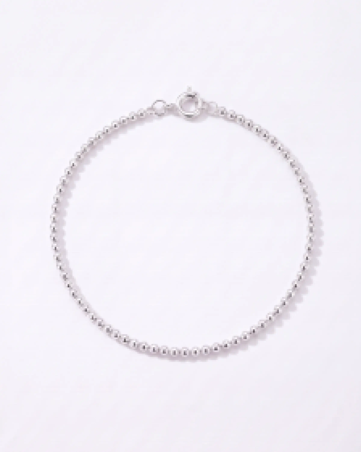 Silver Ball Bead Chain Anklet