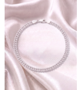 Silver Double Strand Bead Anklet