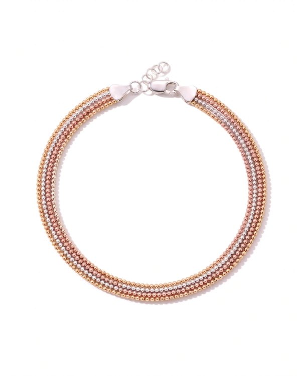 Tri-Tone Multi-Strand Bead Anklet
