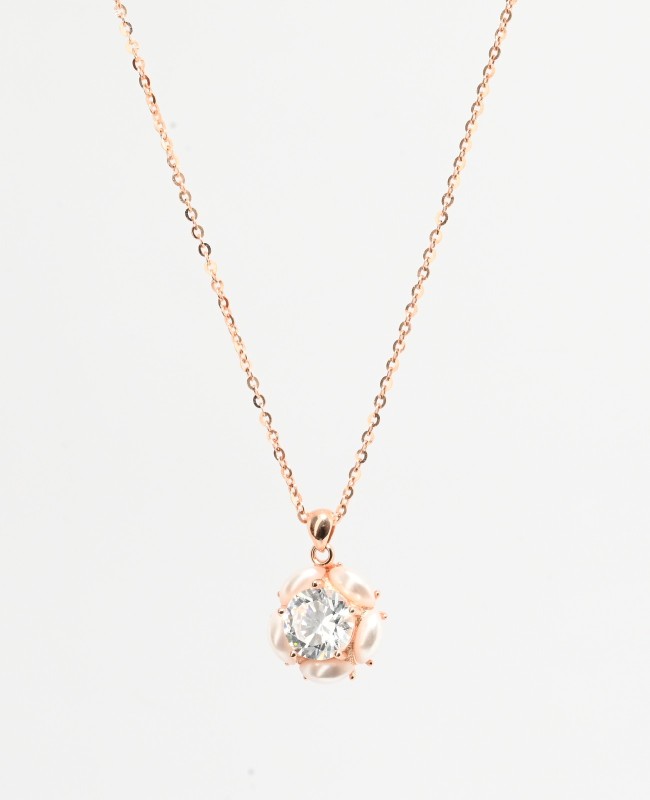 Pearl Glow Pendant Necklace – Silver & Rose Gold Variants