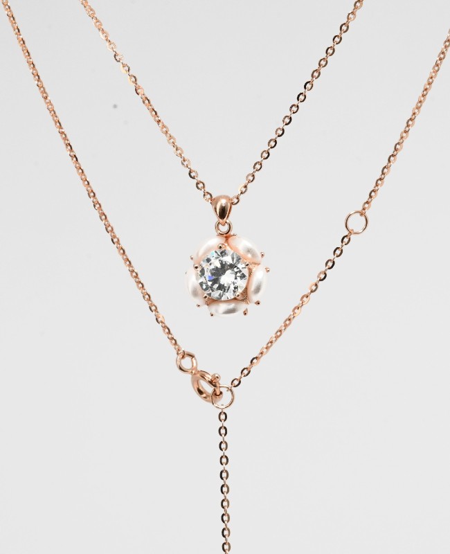 Pearl Glow Pendant Necklace – Silver & Rose Gold Variants